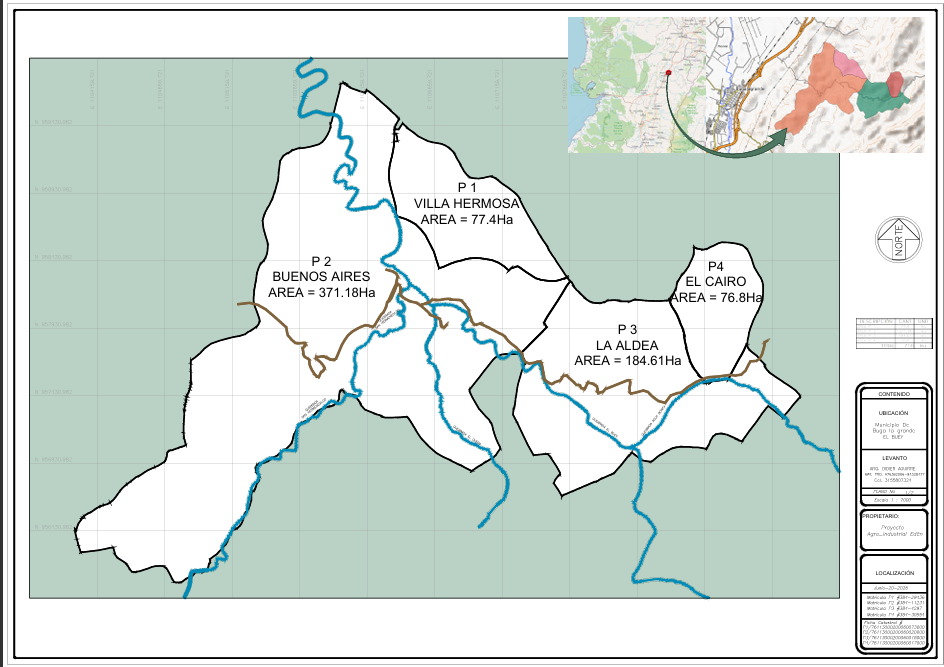 Mapa de polígonos del proyecto Raíces Productivas